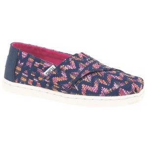 TOMS Classic Tribal Youth Girls Canvas Shoes Sz12